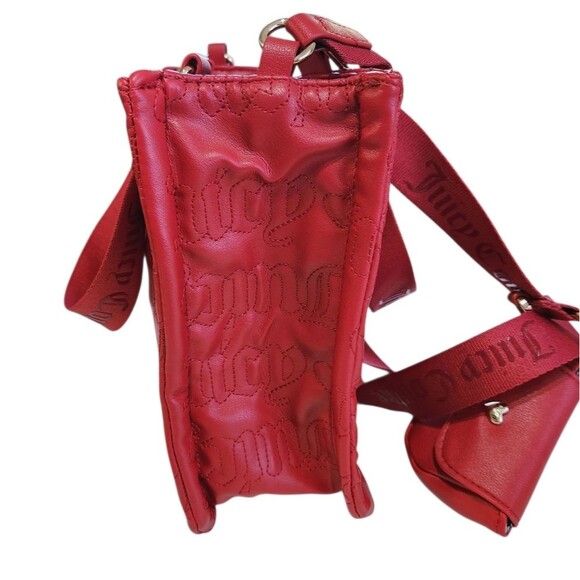 Juicy Couture Pink League Mini Tote Cool Red Handbag with Coin Purse NWT - Picture 4 of 11